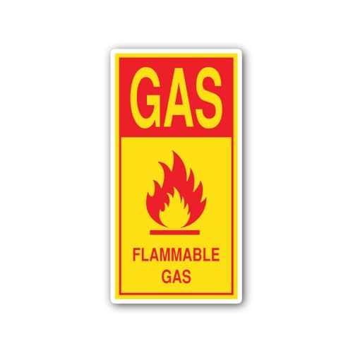 2 (Pieces) 3" and 5" Flammable Gas Sign Sticker, Waterproof Vinyl Decals for Many Purpose Like Cars,
