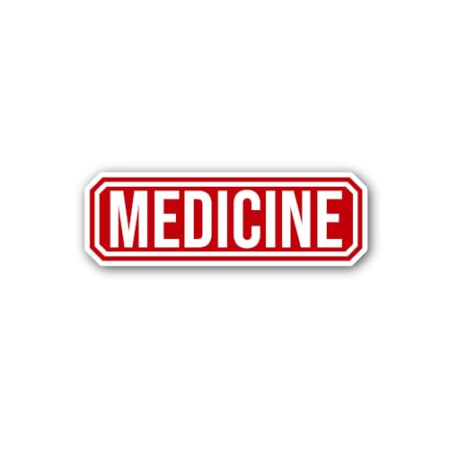 2 (Pieces) 3" and 5" Medicine Text Sticker, Waterproof Vinyl Decals for Many Purpose Like Cars, Truc