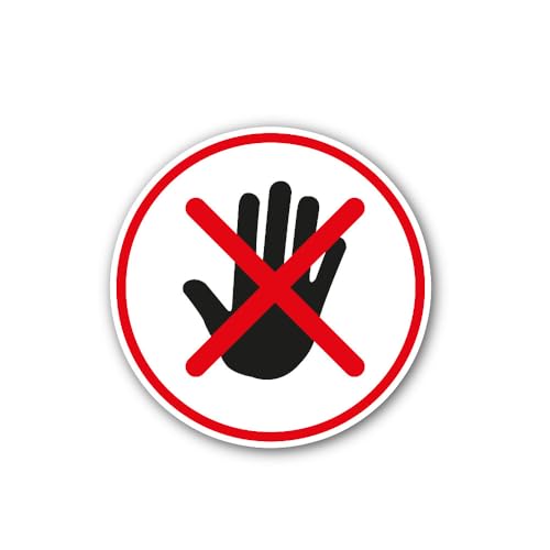 2 (Pieces) 3" and 5" Do Not Touch icon Sticker, Waterproof Vinyl Decals for Many Purpose Like Cars,