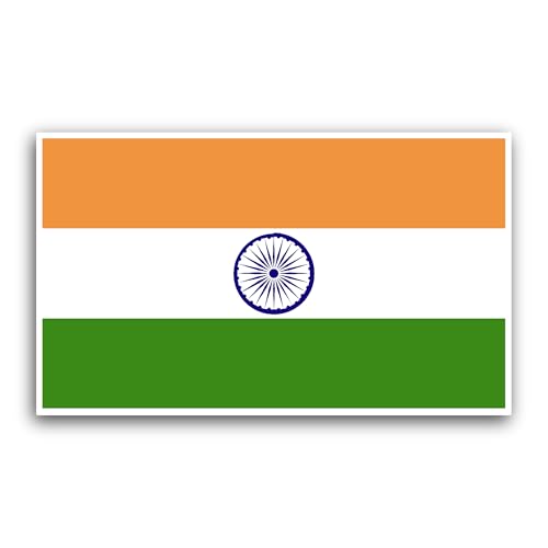 2 (Pieces) 3" and 5" India Flag Sticker, Waterproof Vinyl Decals for Many Purpose Like Cars, Trucks,