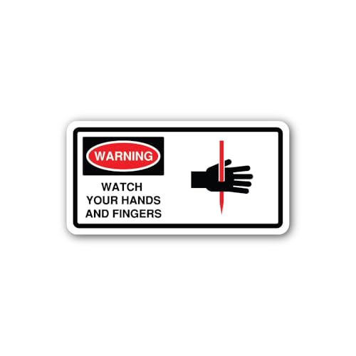 2 (Pieces) 3" and 5" Vertical Puncture Danger Sticker, Waterproof Vinyl Decals for Many Purpose Like