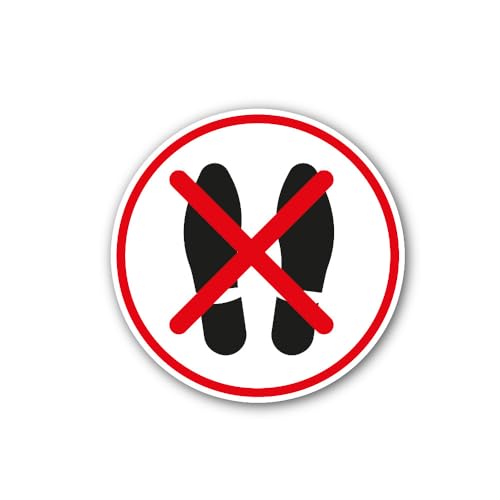 2 (Pieces) 3" and 5" Footwear Prohibited Sign Sticker, Waterproof Vinyl Decals for Many Purpose Like