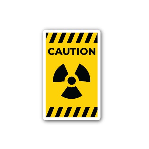 2 (Pieces) 3" and 5" Radiation Hazard Symbol Sign Sticker, Waterproof Vinyl Decals for Many Purpose