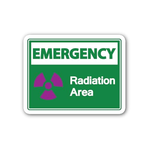 2 (Pieces) 3" and 5" Security Notice Radiation Area Green Sticker, Waterproof Vinyl Decals for Many