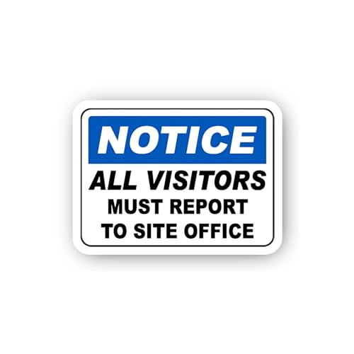 2 (Pieces) 3" and 5" Visitor Reporting Requirement Sign Sticker, Waterproof Vinyl Decals for Many Pu
