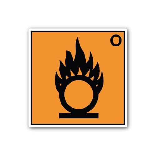 2 (Pieces) 3" and 5" Highly Flammable Sticker, Waterproof Vinyl Decals for Many Purpose Like Cars, T