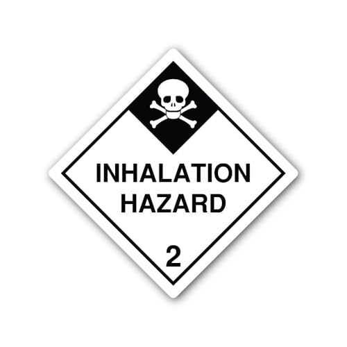 2 (Pieces) 3" and 5" Inhalation Hazard 2 Sticker, Waterproof Vinyl Decals for Many Purpose Like Cars