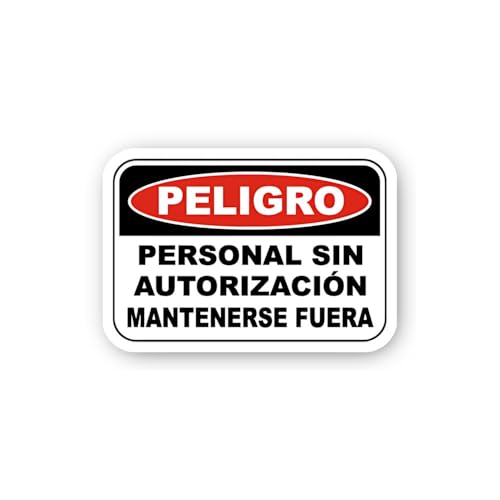 2 (Pieces) 3" and 5" Spanish Danger Personnel Keep Out Sticker, Waterproof Vinyl Decals for Many Pur