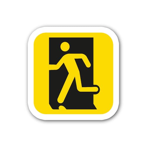 2 (Pieces) 3" and 5" Safe exit During Emergencies Sign Sticker, Waterproof Vinyl Decals for Many Pur