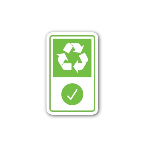2 (Pieces) 3" and 5" Recycling Sign Sticker, Waterproof Vinyl Decals for Many Purpose Like Cars, Tru