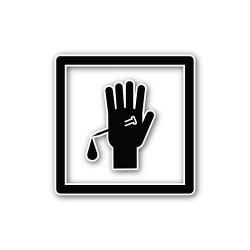 2 (Pieces) 3" and 5" Danger of Hand Impalement Sticker, Waterproof Vinyl Decals for Many Purpose Lik