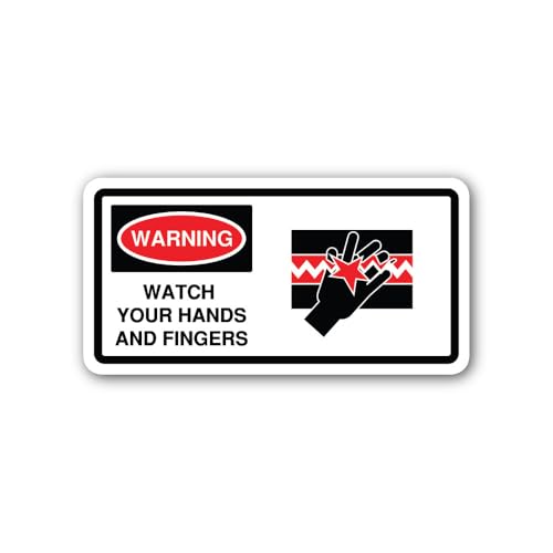 2 (Pieces) 3" and 5" Reciprocating Blade Hazard Sticker, Waterproof Vinyl Decals for Many Purpose Li