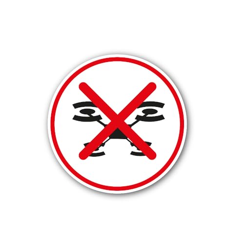 2 (Pieces) 3" and 5" No Drones Sign Sticker, Waterproof Vinyl Decals for Many Purpose Like Cars, Tru