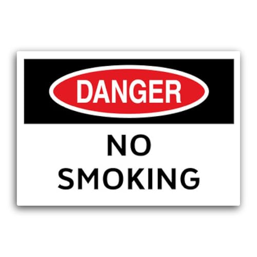2 (Pieces) 3" and 5" No Smoking Safety Sign Sticker, Waterproof Vinyl Decals for Many Purpose Like C
