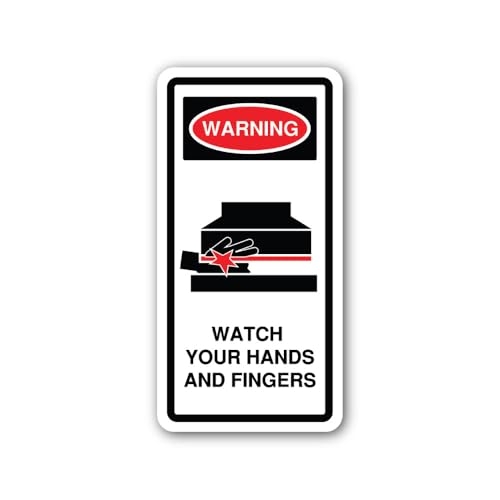 2 (Pieces) 3" and 5" Warning Rectangle Sticker, Waterproof Vinyl Decals for Many Purpose Like Cars,