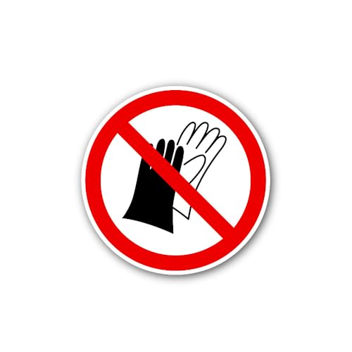2 (Pieces) 3" and 5" Gloves Prohibited Sticker, Waterproof Vinyl Decals for Many Purpose Like Cars,