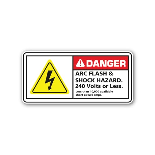 2 (Pieces) 3" and 5" an arc Flash and Shock Hazard Sign Sticker, Waterproof Vinyl Decals for Many Pu
