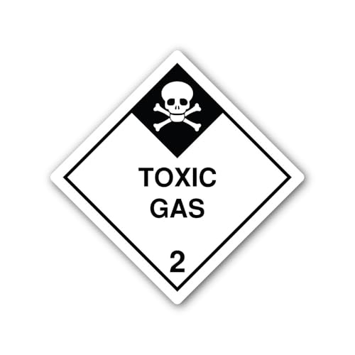 2 (Pieces) 3" and 5" Toxic Gas White Sticker, Waterproof Vinyl Decals for Many Purpose Like Cars, Tr