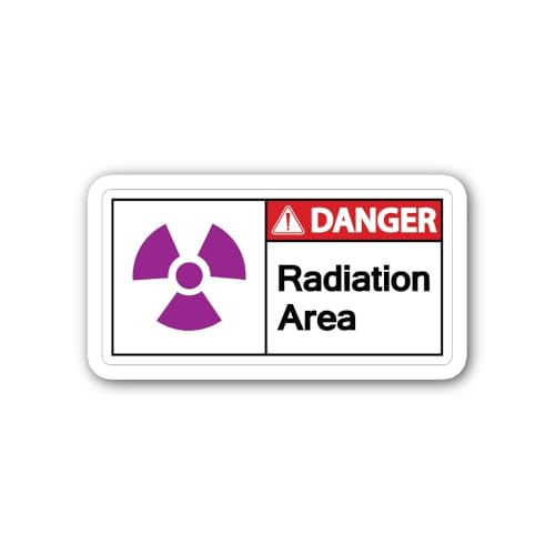 2 (Pieces) 3" and 5" Danger Radiation Area Sticker, Waterproof Vinyl Decals for Many Purpose Like Ca