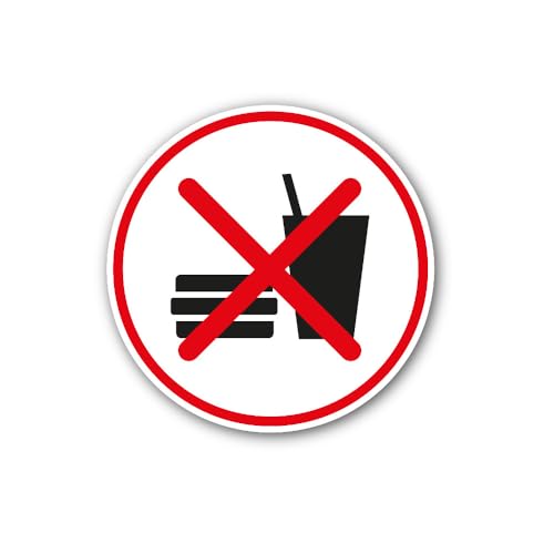 2 (Pieces) 3" and 5" no Food Symbol Sticker, Waterproof Vinyl Decals for Many Purpose Like Cars, Tru
