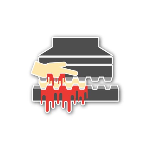 2 (Pieces) 3" and 5" Machine Die Injury Graphic Sticker, Waterproof Vinyl Decals for Many Purpose Li
