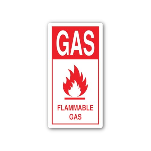 2 (Pieces) 3" and 5" Danger - Flammable Gas Sign Sticker, Waterproof Vinyl Decals for Many Purpose L