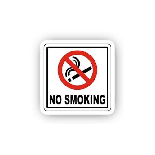 2 (Pieces) 3" and 5" Universal No Smoking Icon Sticker, Waterproof Vinyl Decals for Many Purpose Lik