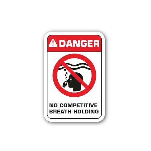 2 (Pieces) 3" and 5" Danger NO Competitive Breath Holding Sticker, Waterproof Vinyl Decals for Many