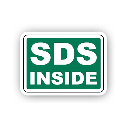 2 (Pieces) 3" and 5" Horizontal Green SDS Storage Sticker, Waterproof Vinyl Decals for Many Purpose