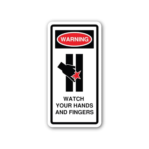 2 (Pieces) 3" and 5" Caught-Between Vertical Parts Sign Sticker, Waterproof Vinyl Decals for Many Pu