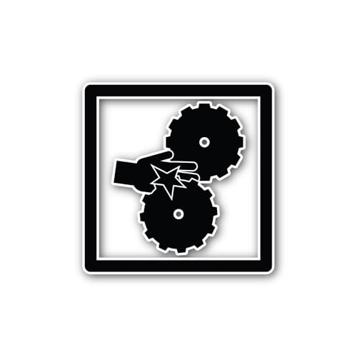 2 (Pieces) 3" and 5" Gear Setting Symbol icon Sticker, Waterproof Vinyl Decals for Many Purpose Like