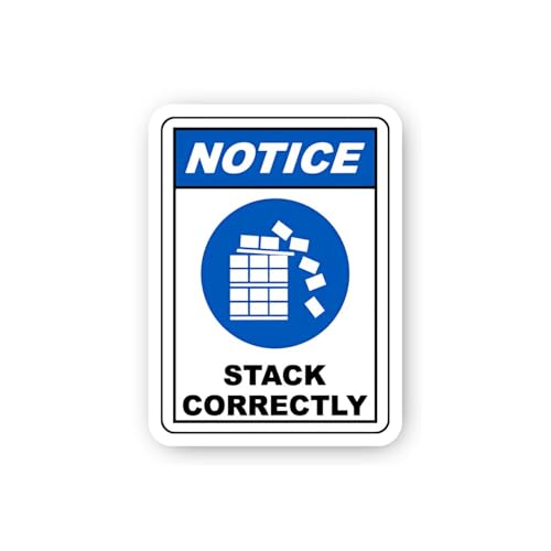 2 (Pieces) 3" and 5" Stack Correctly Notice Sticker, Waterproof Vinyl Decals for Many Purpose Like C