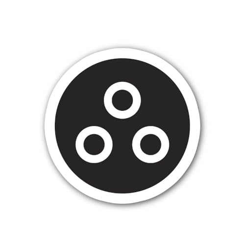 2 (Pieces) 3" and 5" Button icon Sticker, Waterproof Vinyl Decals for Many Purpose Like Cars, Trucks