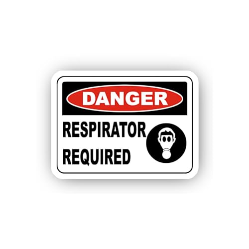 2 (Pieces) 3" and 5" Danger Respirator Required Graphic Sticker, Waterproof Vinyl Decals for Many Pu