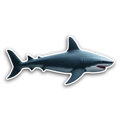 2 (Pieces) 3" and 5" Dangerous Shark Sticker, Waterproof Vinyl Decals for Many Purpose Like Cars, Tr