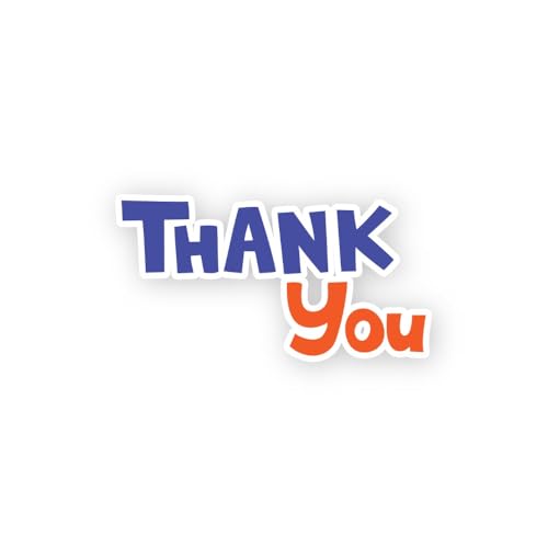 2 (Pieces) 3" and 5" Thank You Sign Sticker, Waterproof Vinyl Decals for Many Purpose Like Cars, Tru