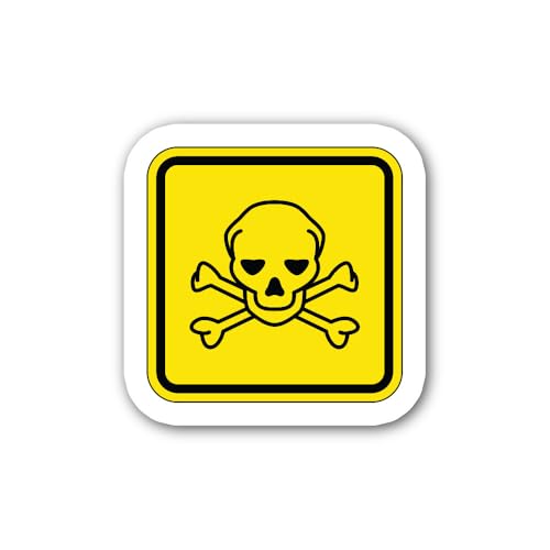 2 (Pieces) 3" and 5" Deadly Danger Sign Sticker, Waterproof Vinyl Decals for Many Purpose Like Cars,