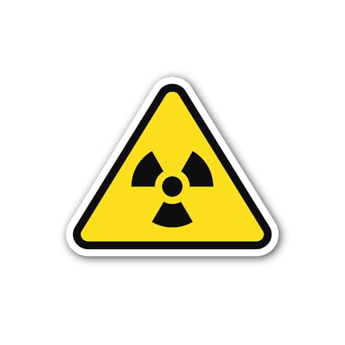 2 (Pieces) 3" and 5" Radioactive Zone Warning Sticker, Waterproof Vinyl Decals for Many Purpose Like