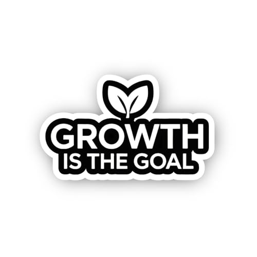 2 (Pieces) 3" and 5" Growth is The Goal Leaf Icon Sticker, Waterproof Vinyl Decals for Many Purpose