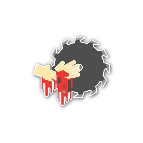 2 (Pieces) 3" and 5" Rotating Blade Injury Graphic Sticker, Waterproof Vinyl Decals for Many Purpose
