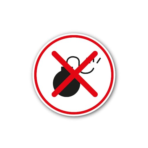 2 (Pieces) 3" and 5" NO Bombs Sign Sticker, Waterproof Vinyl Decals for Many Purpose Like Cars, Truc