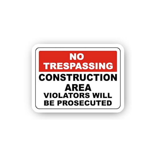 2 (Pieces) 3" and 5" No Trespassing Prosecution Sign Sticker, Waterproof Vinyl Decals for Many Purpo