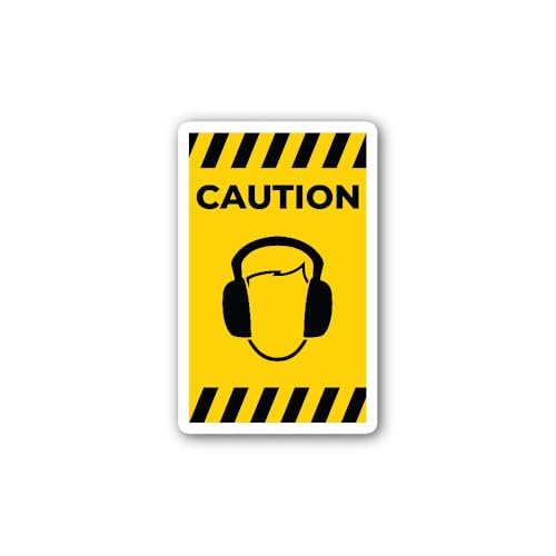 2 (Pieces) 3" and 5" Ear Protection Sign Sticker, Waterproof Vinyl Decals for Many Purpose Like Cars