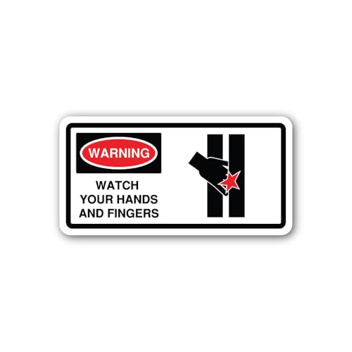 2 (Pieces) 3" and 5" Machinery Crush Hazard Decal Sticker, Waterproof Vinyl Decals for Many Purpose