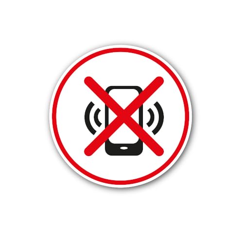 2 (Pieces) 3" and 5" No Cell Phone Icon Sign Sticker, Waterproof Vinyl Decals for Many Purpose Like
