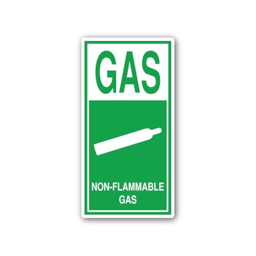 2 (Pieces) 3" and 5" Non-Flammable Gas Label Sticker, Waterproof Vinyl Decals for Many Purpose Like