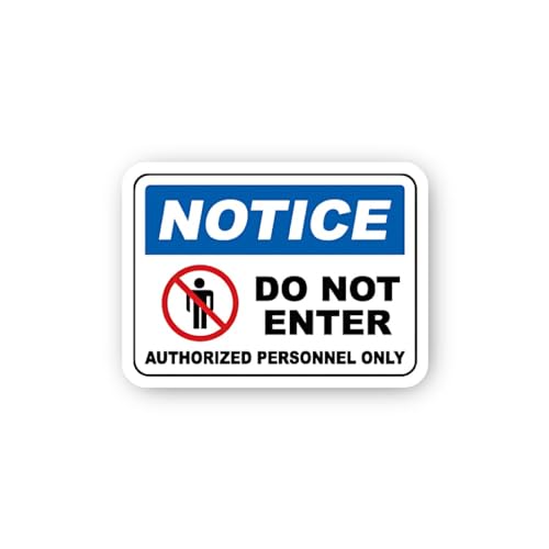 2 (Pieces) 3" and 5" Notice Do Not Enter Personnel Only Sticker, Waterproof Vinyl Decals for Many Pu