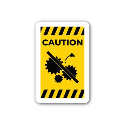 2 (Pieces) 3" and 5" Moving Machinery Symbol Sticker, Waterproof Vinyl Decals for Many Purpose Like