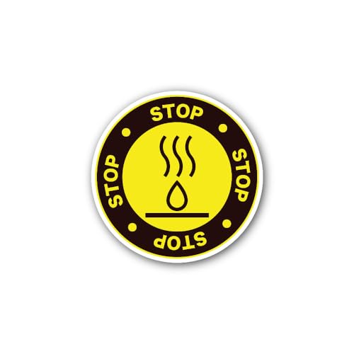 2 (Pieces) 3" and 5" Caution: Hot Liquid Sign Sticker, Waterproof Vinyl Decals for Many Purpose Like