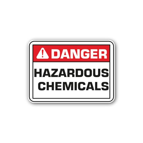 2 (Pieces) 3" and 5" Presence of Hazardous Chemicals Sign Sticker, Waterproof Vinyl Decals for Many